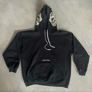 Darc Sport “Wolves Forever” Logo Hoodie - Men’s Size Medium - Black/Cream - Rare